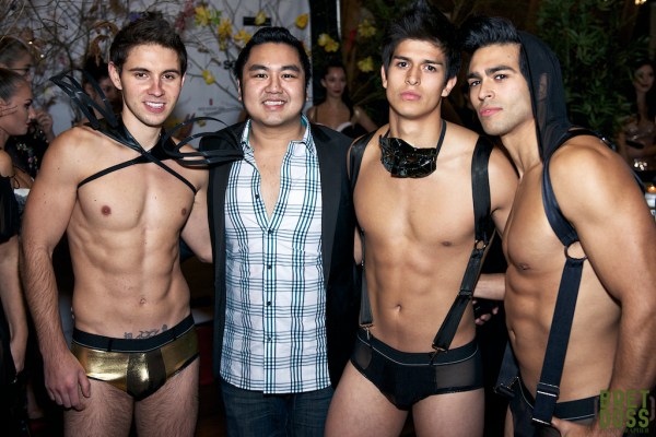 Designer Julius Leano with his models after the show